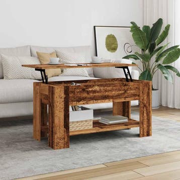 vidaXL Salontafel 101x49x52 cm bewerkt hout oud houtkleurig, Verzenden, Nieuw, Overige houtsoorten, 100 tot 150 cm