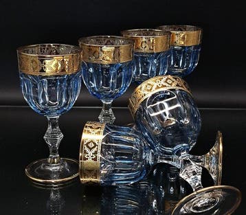Artemisia - Drinkset (6) - Kristal, goud 24 karaat