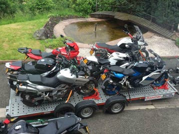 Tandemas motortrailer 4 tot 6 motoren HUUR, Aanhangwagen