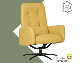 Leren draaifauteuil Pulse - Toledo Giallo (geel) - Stervoet, Bohemian, Industrieel, Modern, Scandinavisch, Nieuw, Ophalen of Verzenden