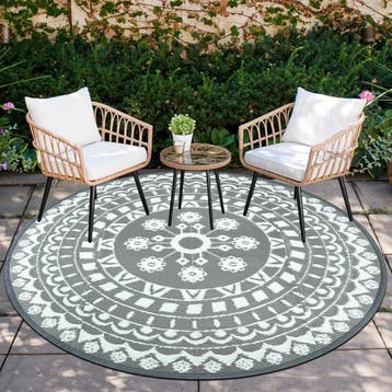 Rond Buitentapijt 180cm | Retourdeal | 34% Korting, 150 tot 200 cm, Rond, Ophalen of Verzenden, Zo goed als nieuw