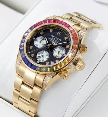 Oblvlo - Mechanical Quartz - Chronograph - Sapphire -, Sieraden, Tassen en Uiterlijk, Horloges | Heren, Nieuw