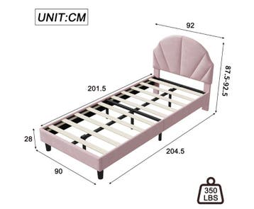 Kinderbed 90x200 cm met Verstelbaar Hoofdeinde en Fluweel, Verzenden, Nieuw