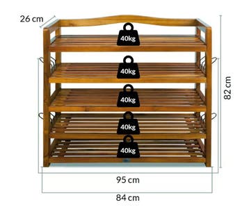 Schoenenrek 2 Stuks Massief Acaciahout 82x95x26cm (Meubelen), Verzenden, Nieuw