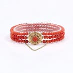 Armband - 14 karaat Geel goud, C.&A. Lessener. - Bloedkoraal, Nieuw