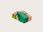 Handgeschilderde Kaarsenhouder - Gerecycled Hout - Groen, Ophalen of Verzenden, Nieuw