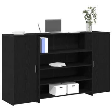 vidaXL Receptiebalie zwart eiken 180x50x103,5 cm bewerkt, Verzenden, Nieuw