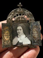 Mysterieuze, kostbare en heilige gotische noir-reliekhouder, Antiek en Kunst