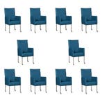 Set van 10 Leren eetkamerstoelen Spark - Toledo Turquoise, Huis en Inrichting, Stoelen, Ophalen of Verzenden, Nieuw, Leer, Vijf, Zes of meer stoelen