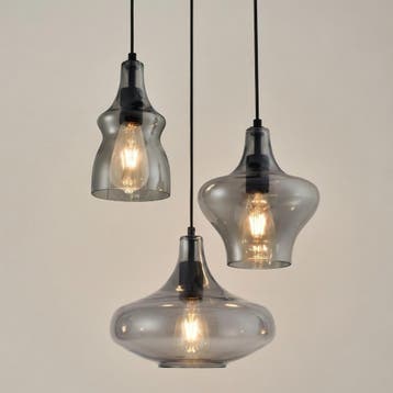 Design Hanglamp Aurello – Smoke Glas - Woonkamer - Eetkamer, Verzenden, Nieuw, Glas