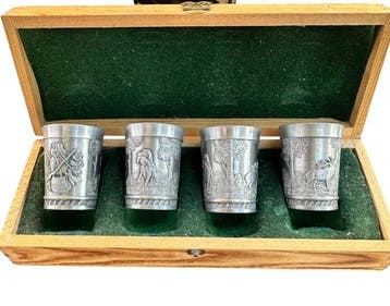 Olwe - Pewter Cacciatore Jäger - Drinkset (4) - Peltro -