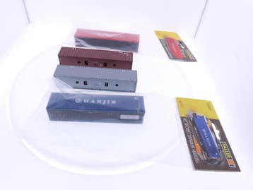 Schaal H0 Faller containers set 4 met 180842, 180849 & Fl..., Ophalen of Verzenden, Gebruikt