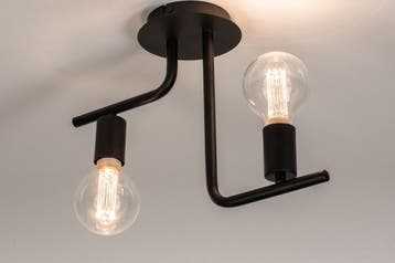 Rietveld Plafondlampen - Zwart - Metaal, Huis en Inrichting, Verzenden, Nieuw