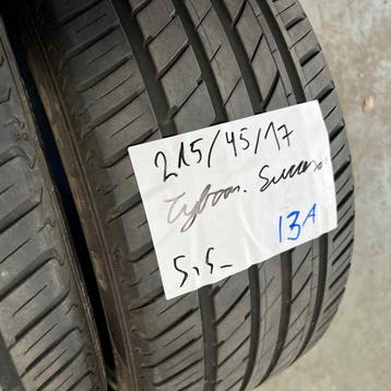 2 x Tyfoon 215-45-17 Zomerbanden 5,5mm, 17 inch, Ophalen of Verzenden, Band(en), Personenwagen