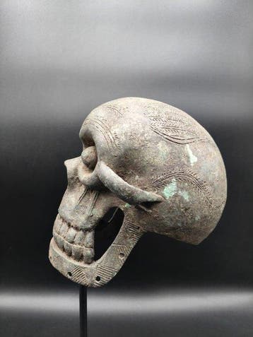 Schedel - Doodshoofd - Bronzen tijdperk - Nigeria (Zonder, Antiek en Kunst