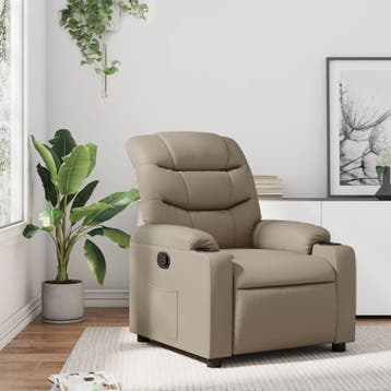 vidaXL Fauteuil verstelbaar kunstleer cappuccinokleurig, Huis en Inrichting, Verzenden, Nieuw