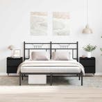 vidaXL Nachtkastje 2 pcs Zwart Eiken 40 x 35 x 50 cm Bewerkt, Huis en Inrichting, Slaapkamer | Nachtkastjes, Minder dan 45 cm