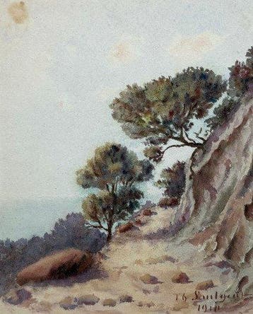 Théodore Saulgeot, circa 1910 - Paysage méditerranéen