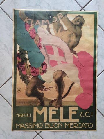 Leopoldo Metlicovitz - Mele Napoli - Massimo Buon Mercato -, Antiek en Kunst