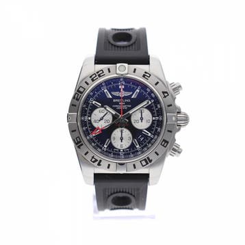 Breitling Chronomat 44 GMT AB0420; Automatisch heren horloge, Overige merken, Leer, Polshorloge, Ophalen of Verzenden