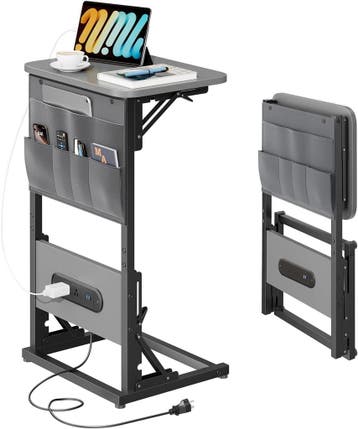 Laptoptafel - Bijzettafel - Verstelbaar - 70x40x30 - Grijs -, Huis en Inrichting, Tafels | Sidetables, Verzenden, Zo goed als nieuw