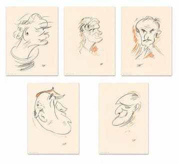 Uberto Bonetti (1909-1993) - Cinque ritratti caricaturali