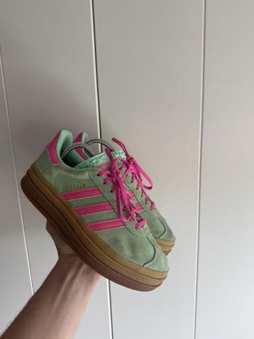 Adidas Gazelle Bold – Groen/Roze – Maat 39, Sneakers of Gympen, Roze, Gedragen, Verzenden