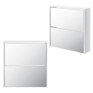 Schoenenkast Lund met spiegels en 2 vouwdeuren 67x63x17 cm w, Verzenden, Nieuw