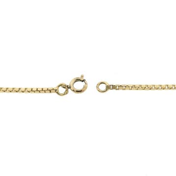 Gouden Venetiaanse schakelketting, Sieraden, Tassen en Uiterlijk, Kettingen, Ophalen of Verzenden, Gebruikt, Goud, Goud