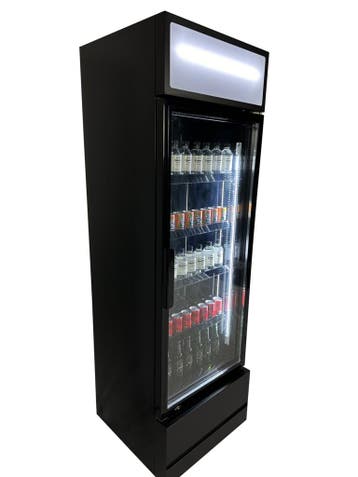 Glasdeur Koelkast 360L – Zwart FCU-370 BL, Nieuw in verpakking, Koelen en Vriezen