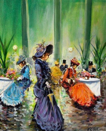 Antonio Pecorelli (XX) - Eleganza nel giardino d’inverno