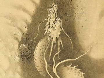 Rising Dragon in Cloud - with seal Bunkei  Kyokunan no