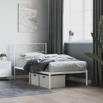 vidaXL Bedframe met hoofdbord metaal wit 80x200 cm, Huis en Inrichting, Slaapkamer | Bedden, Eenpersoons, Verzenden, Wit, Nieuw