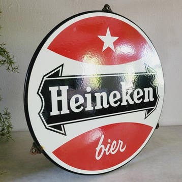 Heineken Emaille Reclamebord, Langcat Bussum, 1950 -