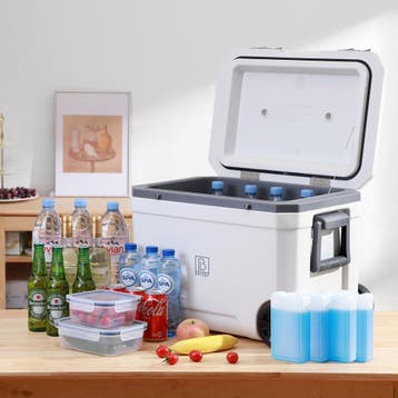 Brisby Verrijdbare Koelbox - Frigobox - 45 Liter WIT - SET, Ophalen of Verzenden, Nieuw, Koelbox, Koelelement