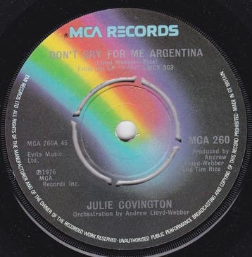 Julie Covington - Dont Cry For Me Argentina, Ophalen of Verzenden, Gebruikt