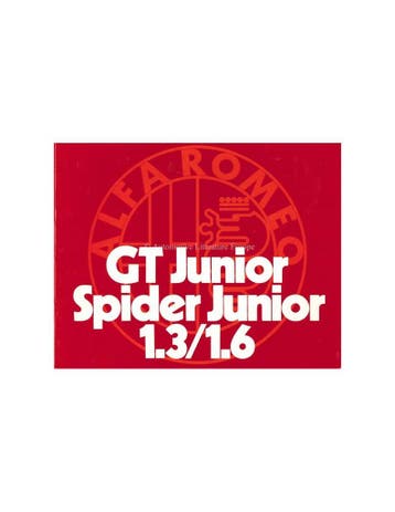 1972 ALFA ROMEO 1300 / 1600 GT JUNIOR & SPIDER BROCHURE, Nieuw, Alfa Romeo, Author