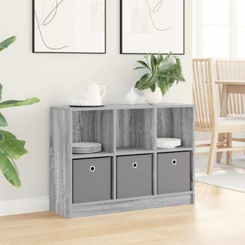 vidaXL Dressoir Grijs Sonoma 88,5 x 27,5 x 63,5 cm, Verzenden, Nieuw, 50 tot 100 cm, 25 tot 50 cm