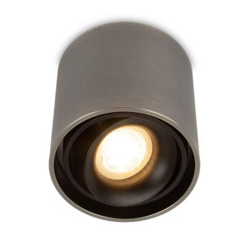 Oliver Opbouwspot Rond Gun Metal Binnenverlichting, Verzenden, Nieuw, Plafondspot of Wandspot