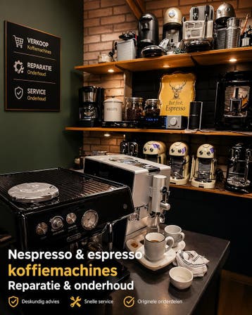 Reparatie alle merken Koffiemachines Nespresso,KitchenAid..., 10 kopjes of meer, Koffiemachine, Ophalen of Verzenden, Zo goed als nieuw