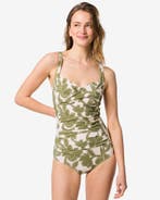 HEMA Damesbadpak Riva shaping fit bloemen groen, Kleding | Dames, Verzenden, Nieuw