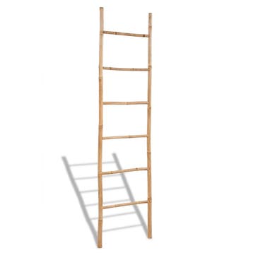 vidaXL Handdoekenladder met 6 sporten bamboe, Verzenden, Nieuw, Bruin