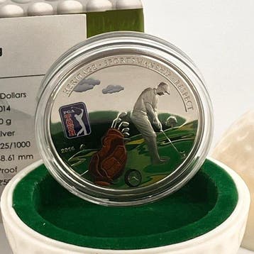 Cookeilanden. Silver Proof Colored - 5 Dollars - Elizabeth