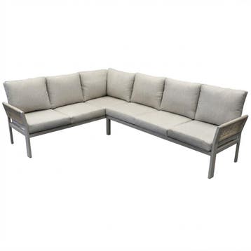 Saigon hoek loungeset 4 delig latte zand rope aluminium, Ophalen of Verzenden, Nieuw