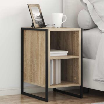 vidaXL Nachtkastje Sonoma 39.5 x 30 x 50 cm Bewerkt hout, Minder dan 45 cm, Verzenden, Nieuw, Minder dan 55 cm