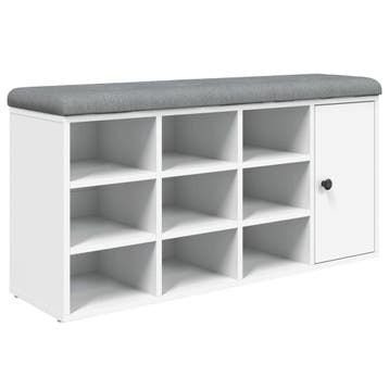 Schoenenbank 102cm wit | Retourdeal 67% Korting, Huis en Inrichting, Ophalen of Verzenden, Gebruikt, Modern