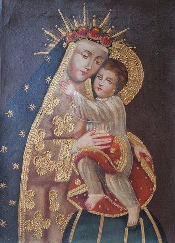 Escuela Cuzqueña (XX) - Santa Rosa da Lima con il bambino