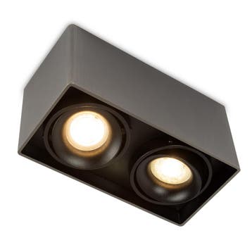 Bjorn 2 Opbouwspot Gun Metal Binnenverlichting Spots opbouw, Verzenden, Nieuw, Plafondspot of Wandspot