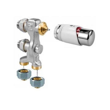 Jaga aansluitset recht 15 mm incl. thermostaatkop wit, Verzenden, Nieuw