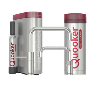 QUOOKER PRO3 NORDIC SQUARE TWIN RVS + CUBE  - 3NSRVSTT2299, Ophalen of Verzenden, Nieuw